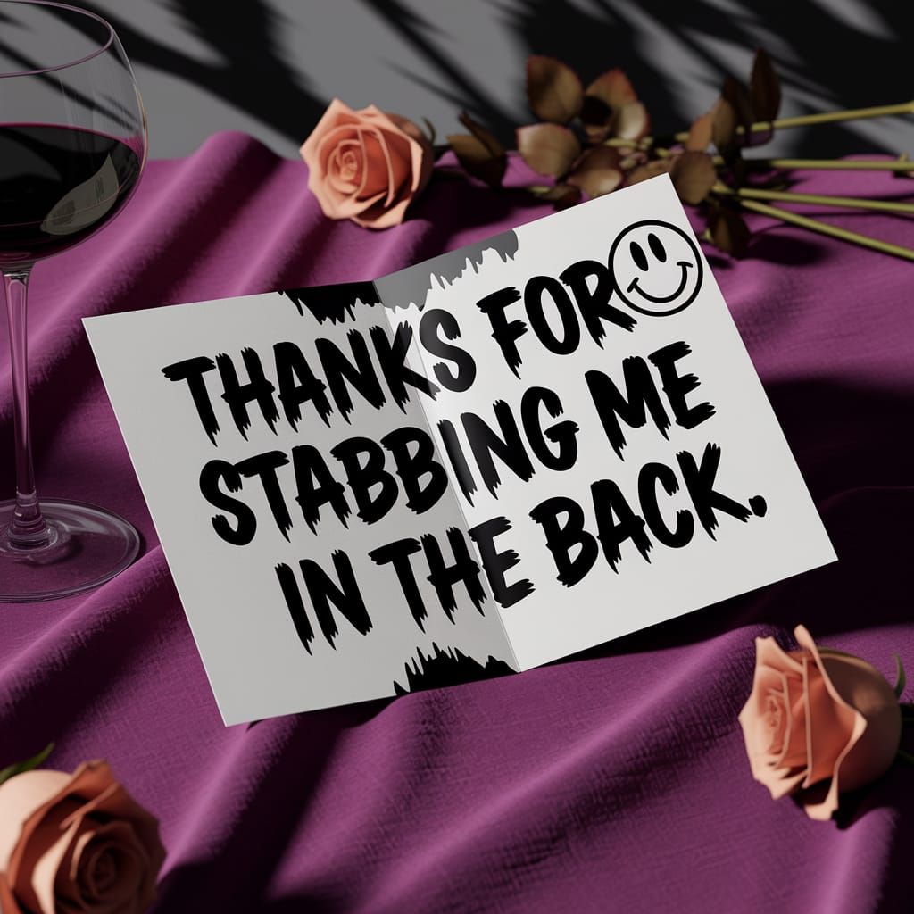 Sarcastic Greeting Card with Gothic Dark Romantic Vibe