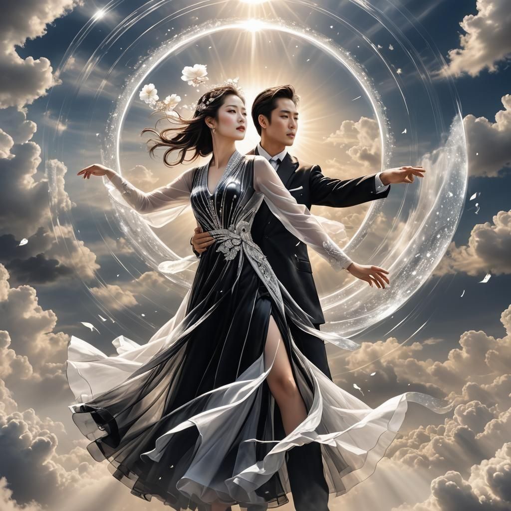 Yin and Yang with Dancing Figures