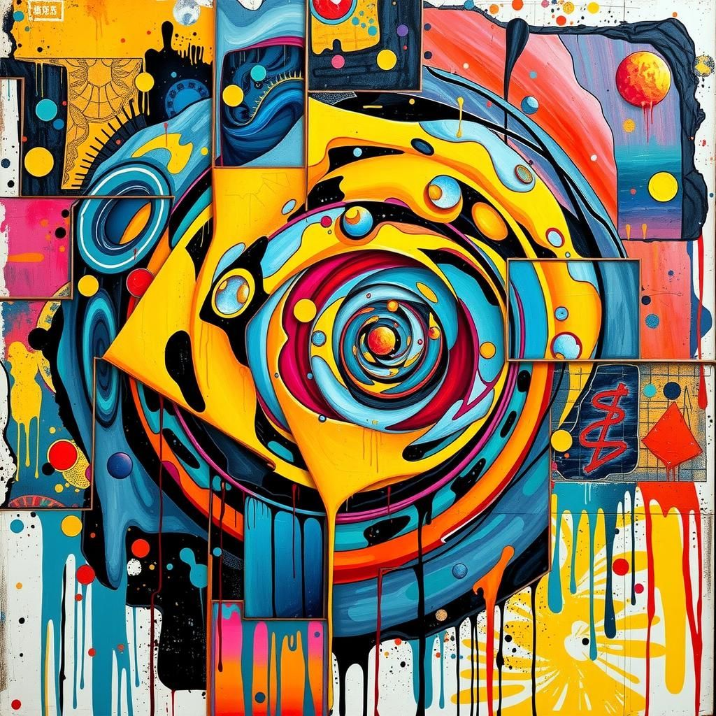 Vibrant Distorted Abstract Art in 8k Resolution