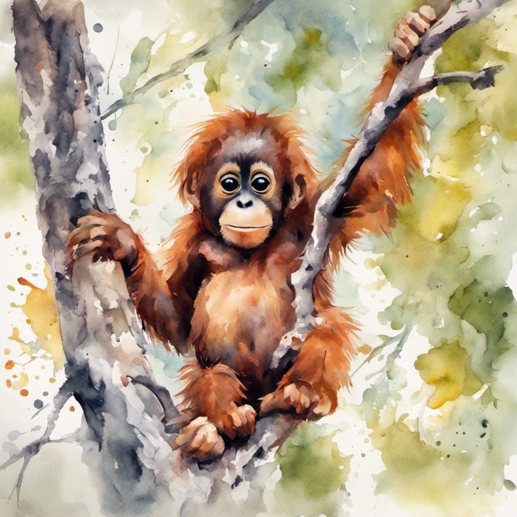 Young orangutan.