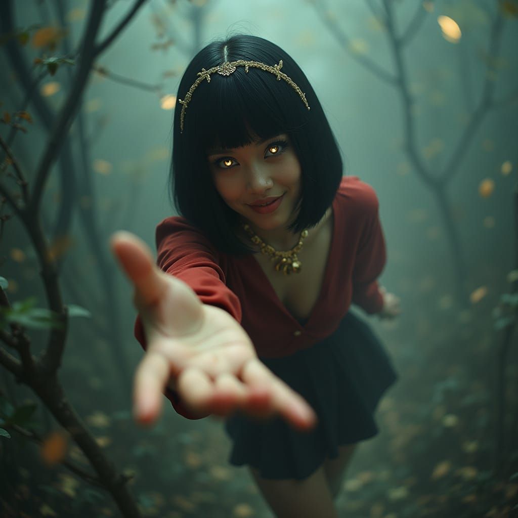 Ethereal Goddess Reaches Out in Mystical Aura