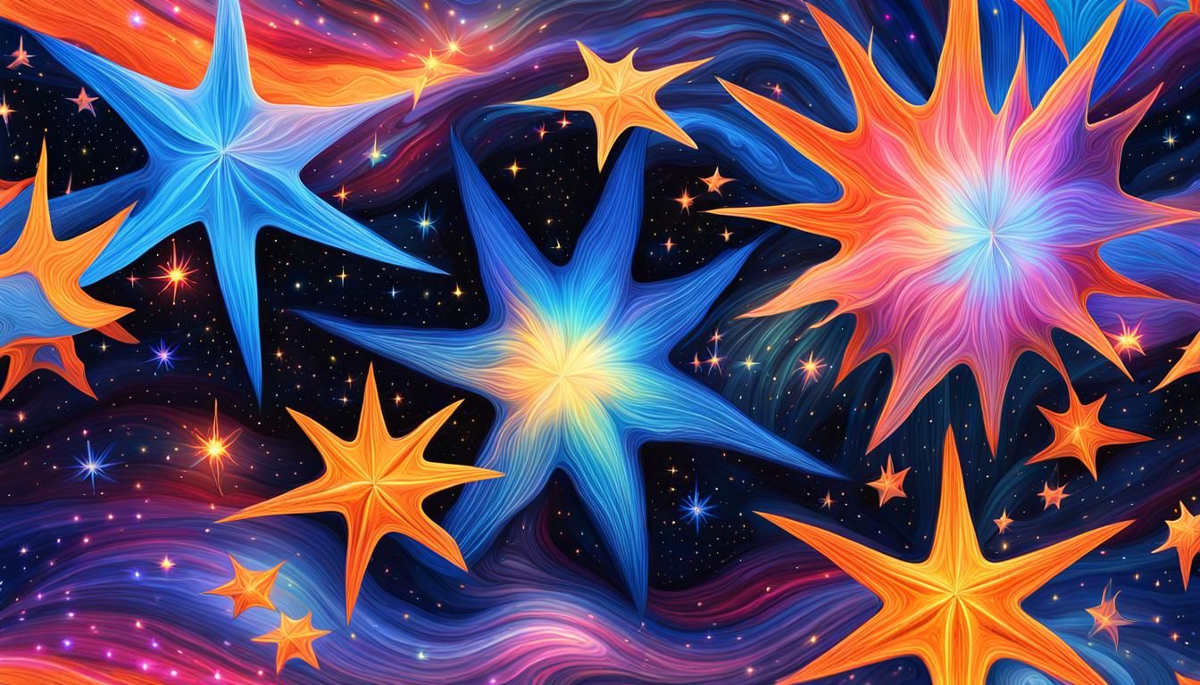 Cosmic Star Cluster Formation in Psychedelic Astro Art