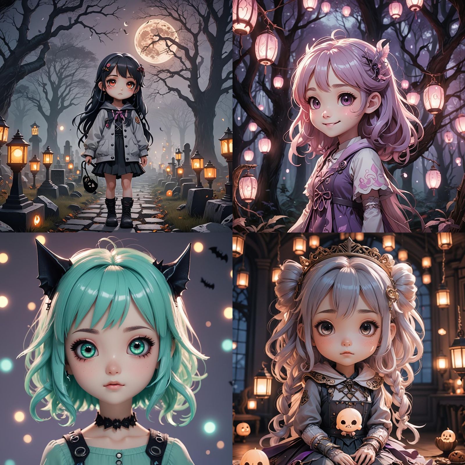 Kawaii spooky chibi girl