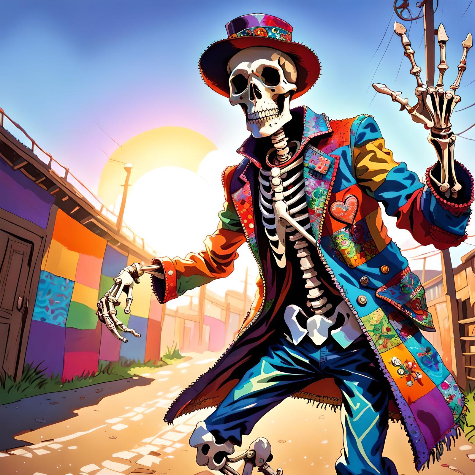 Vagabond Skeleton Waving Hello