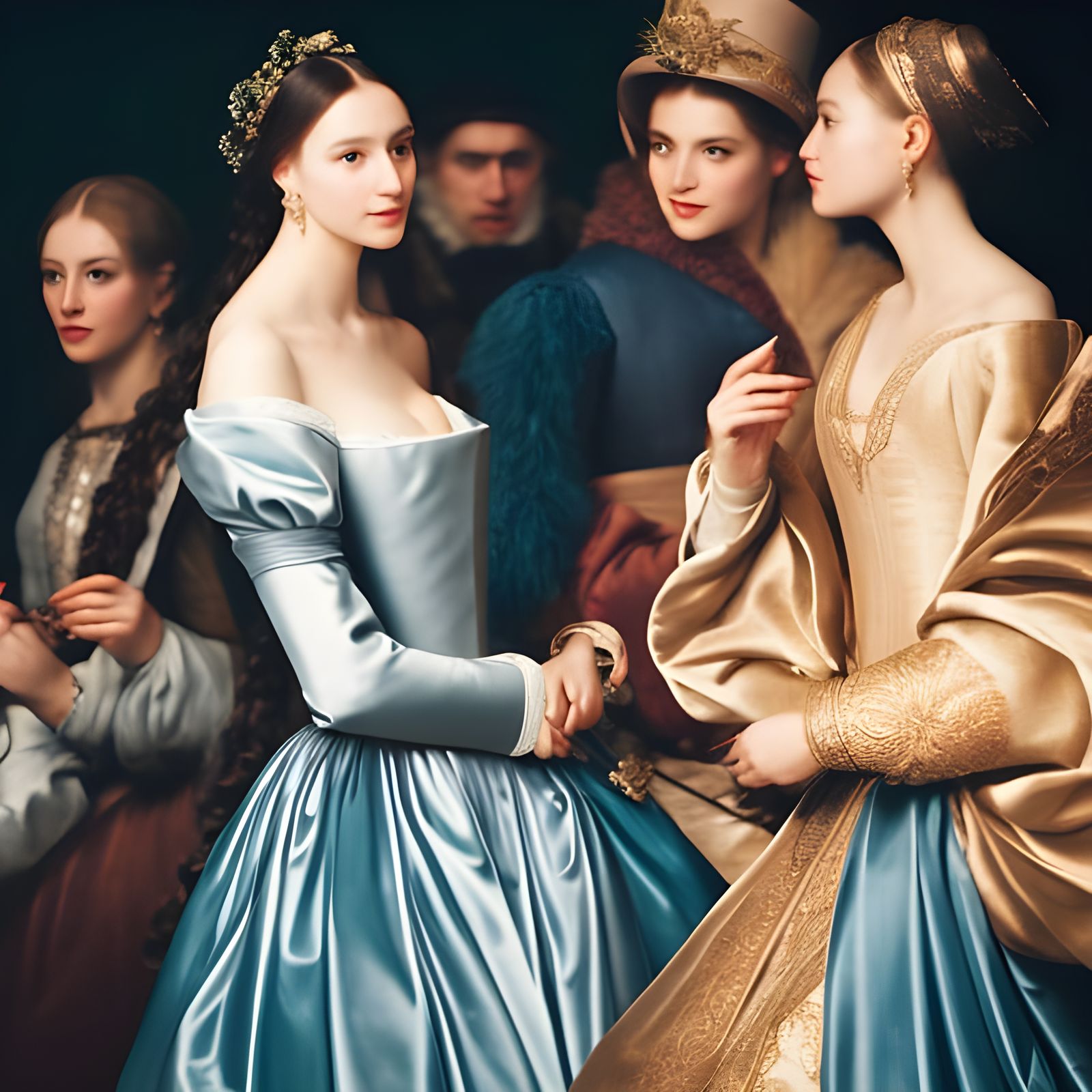 Renaissance Women Enjoy Coffee and Cake: Masterpiece