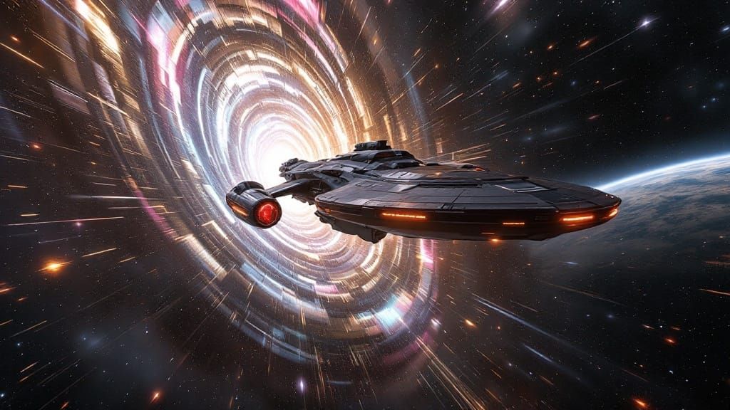 Mesmerizing Starship Emerge from Transwarp Distortion in Stu...