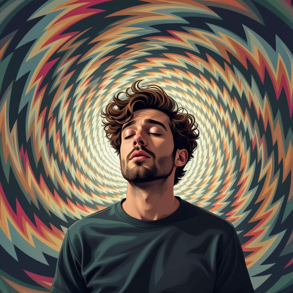 Surreal Dizziness: Swirling Patterns and Distortion
