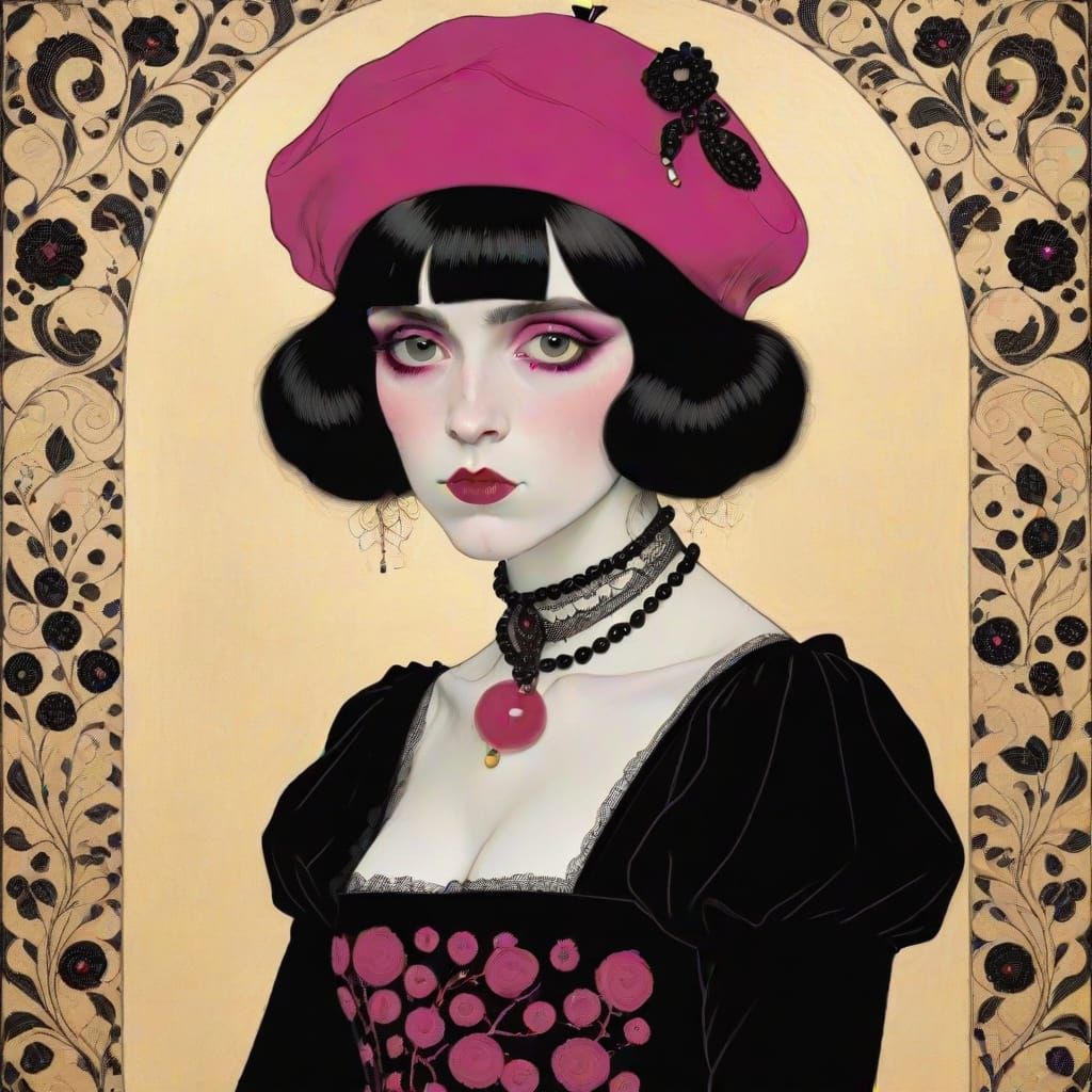 Gothic Cartoon in Art Nouveau and Decadent Styles