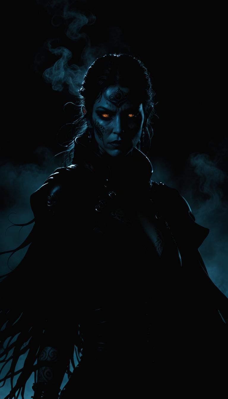 Deadly Assassin Hidden in Shadows, Art Deco Style