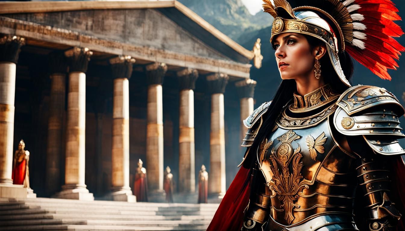 Roman Empress in Detailed Digital Watercolor