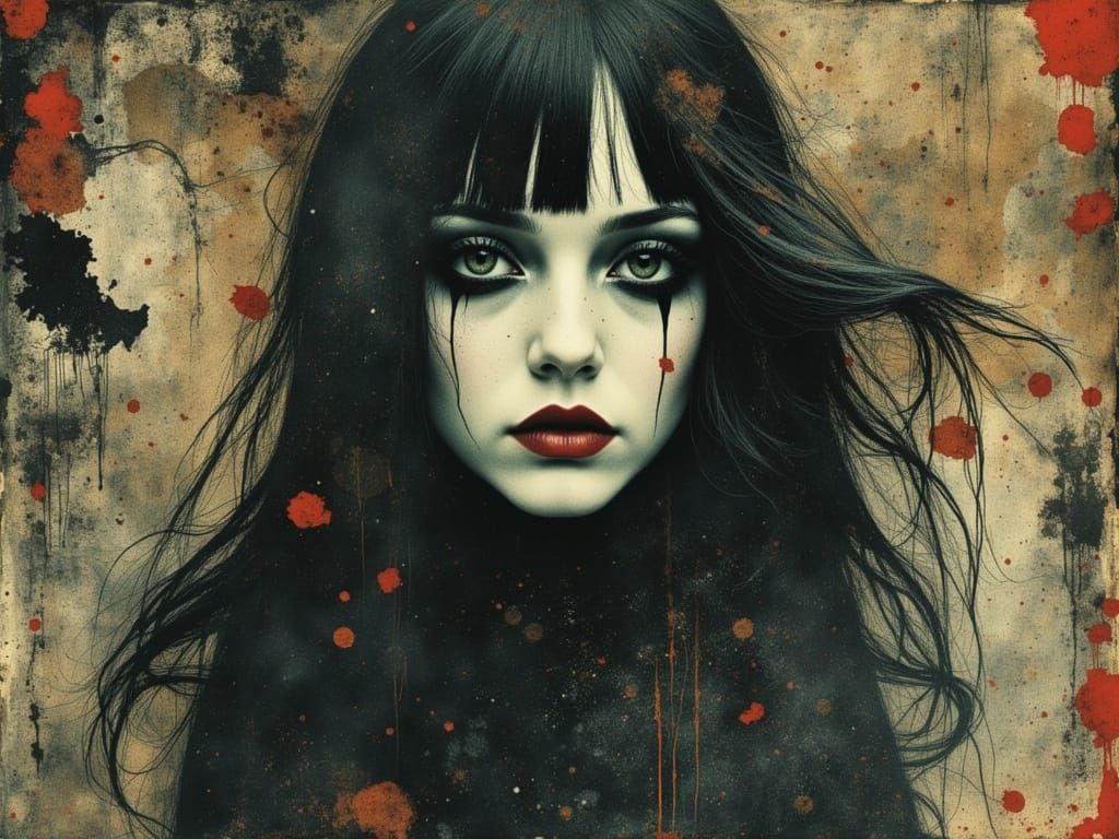 Gothic Woman in Surreal Dreamscape