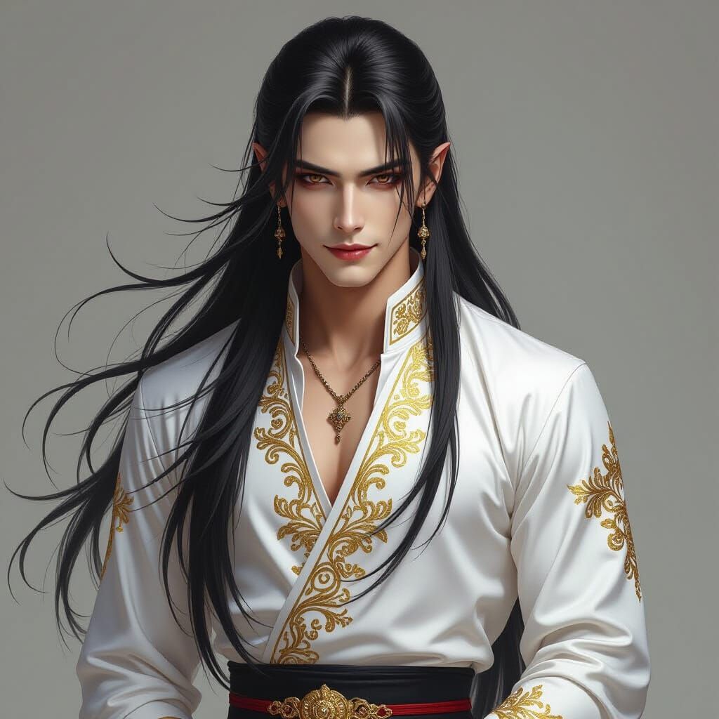 Androgynous Vampire in Dark Fantasy Style