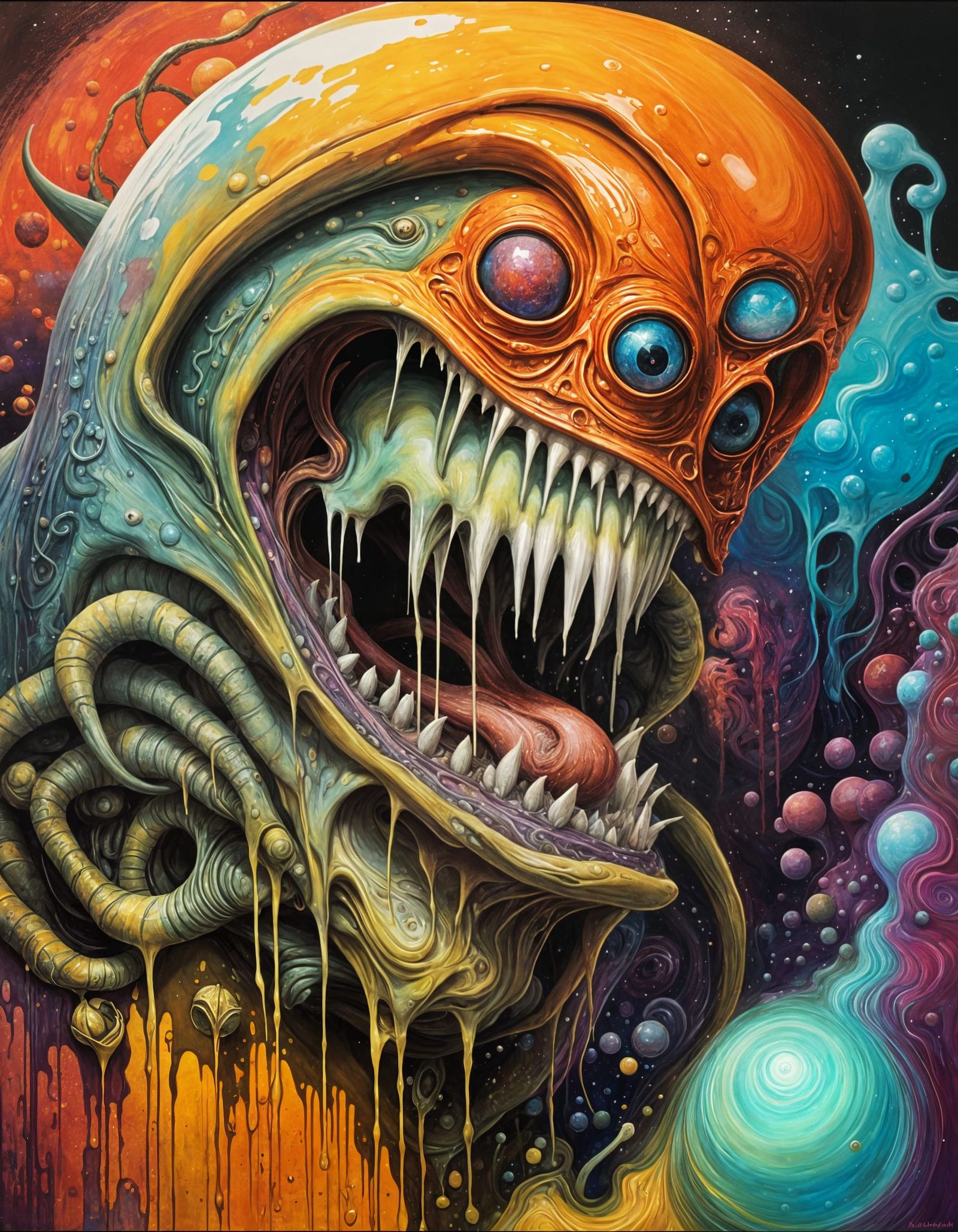 Surreal Graffiti Art Inspired by Space Horror