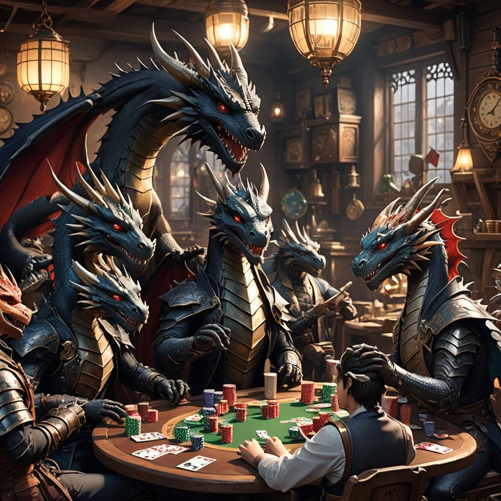 Dragons Play Poker in Anime-Style Workshop