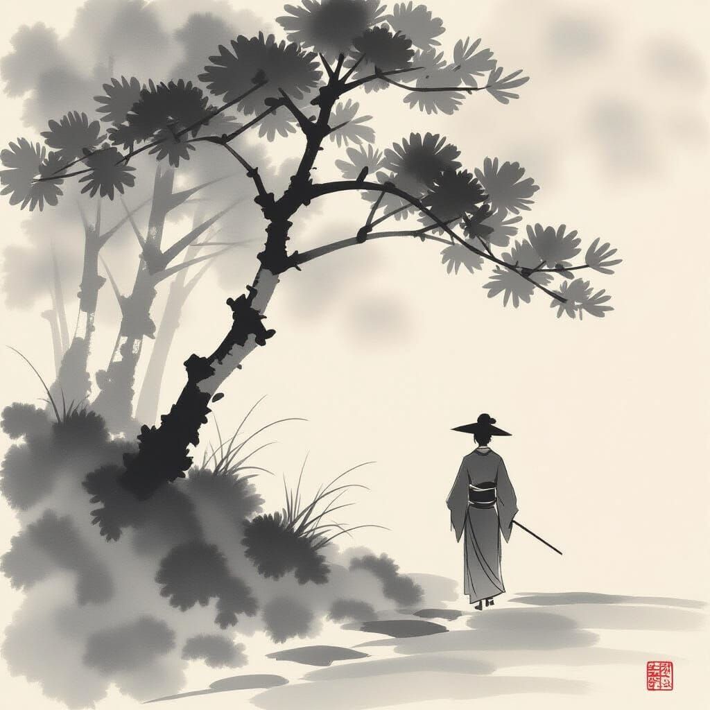 classic japanese painting sumi-e
Kreis aus Staub und Licht –...