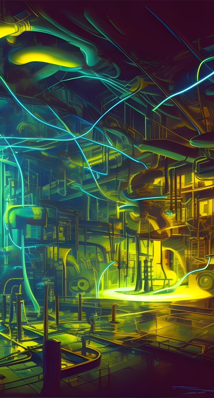 Mad Scientist's Lair of Lightning in Maximalist Style