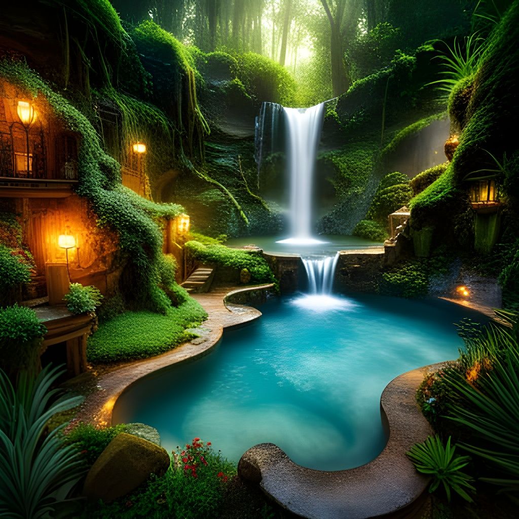 Enchanted Roman Pool in Fantasycore Style