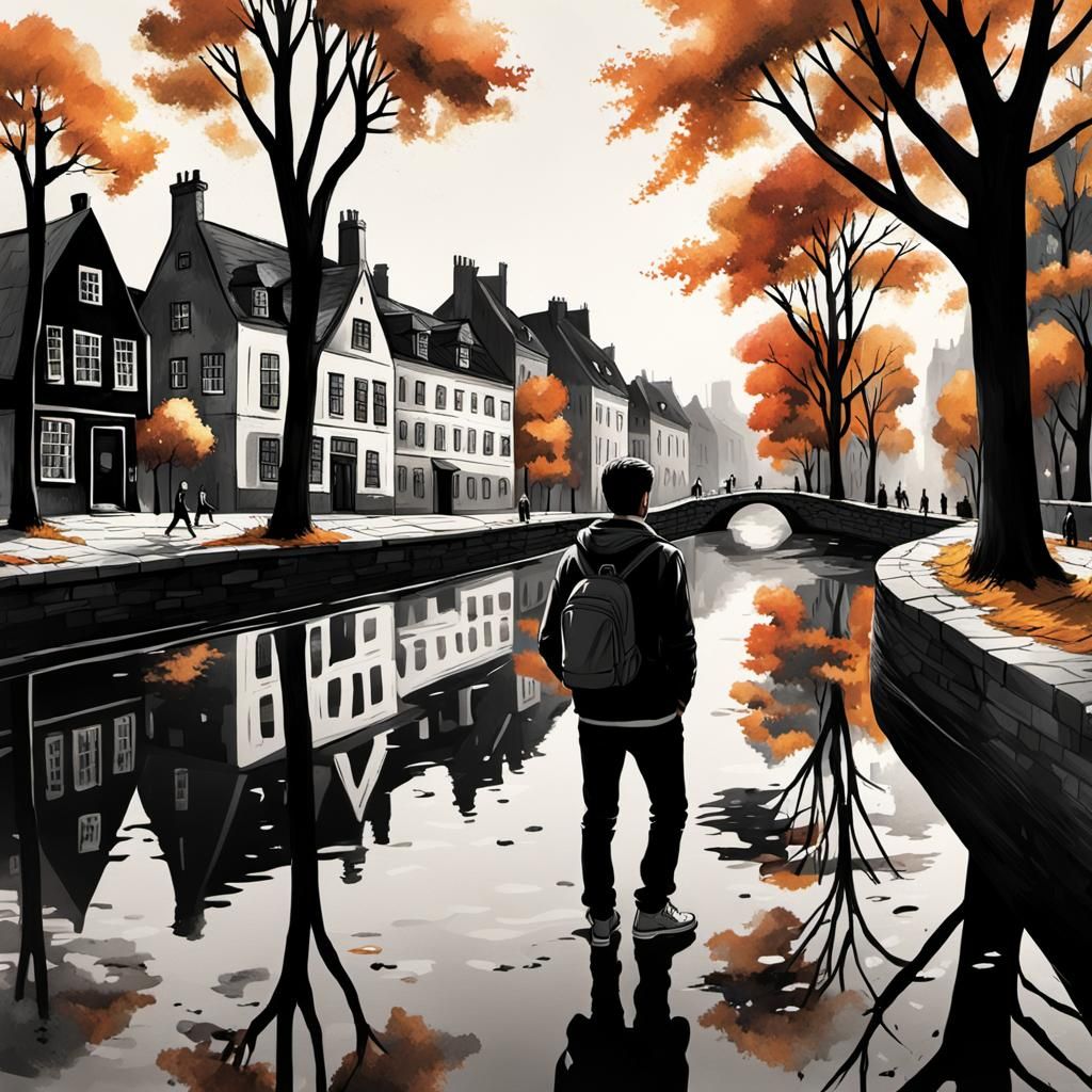 Striking Black and White Abstract Composition