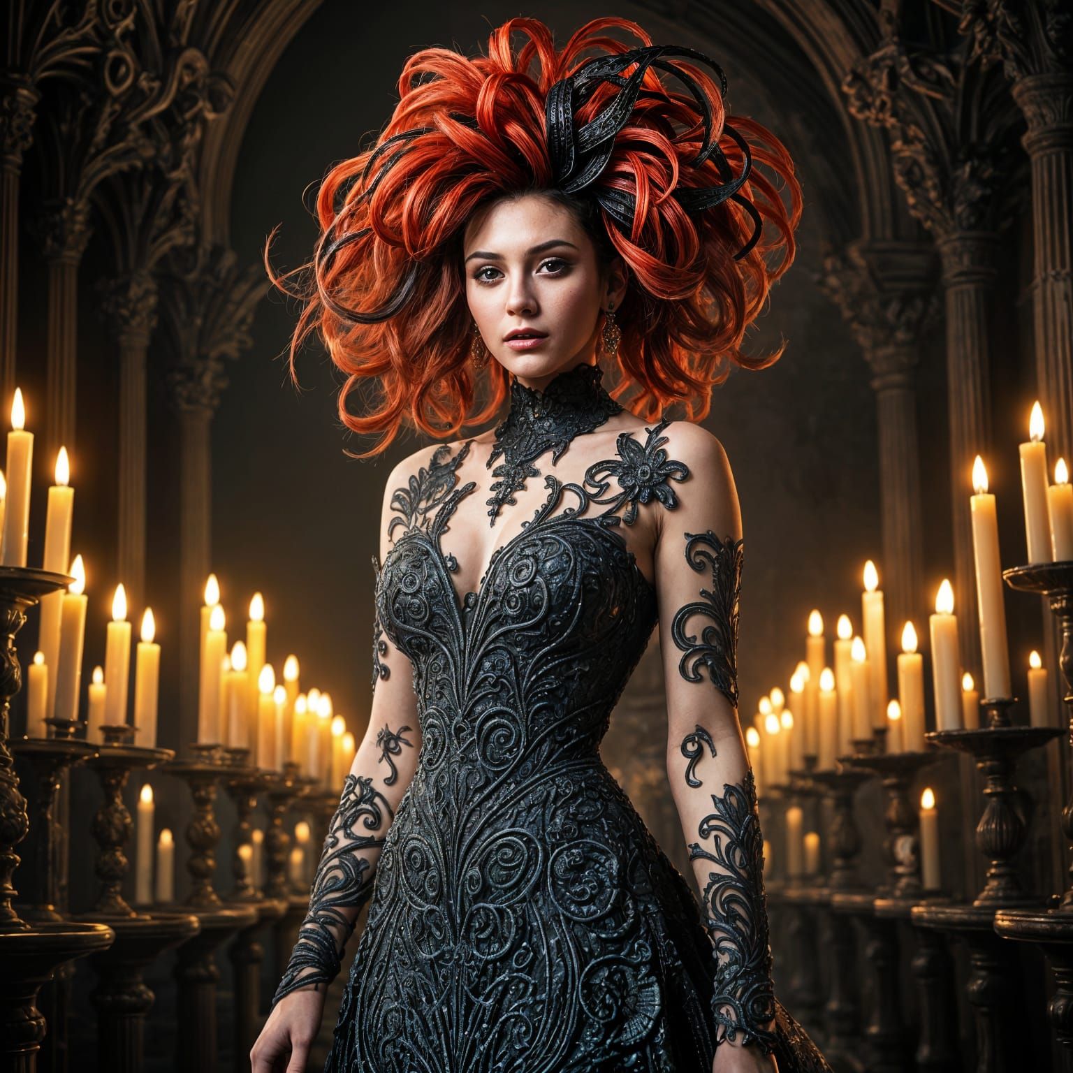 Surreal Beauty in Dark Luxe Setting