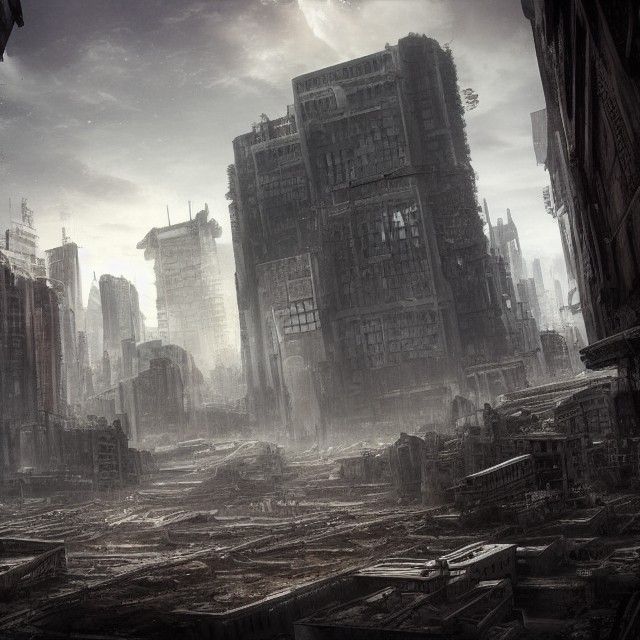 Dystopian Cityscape of Ruins