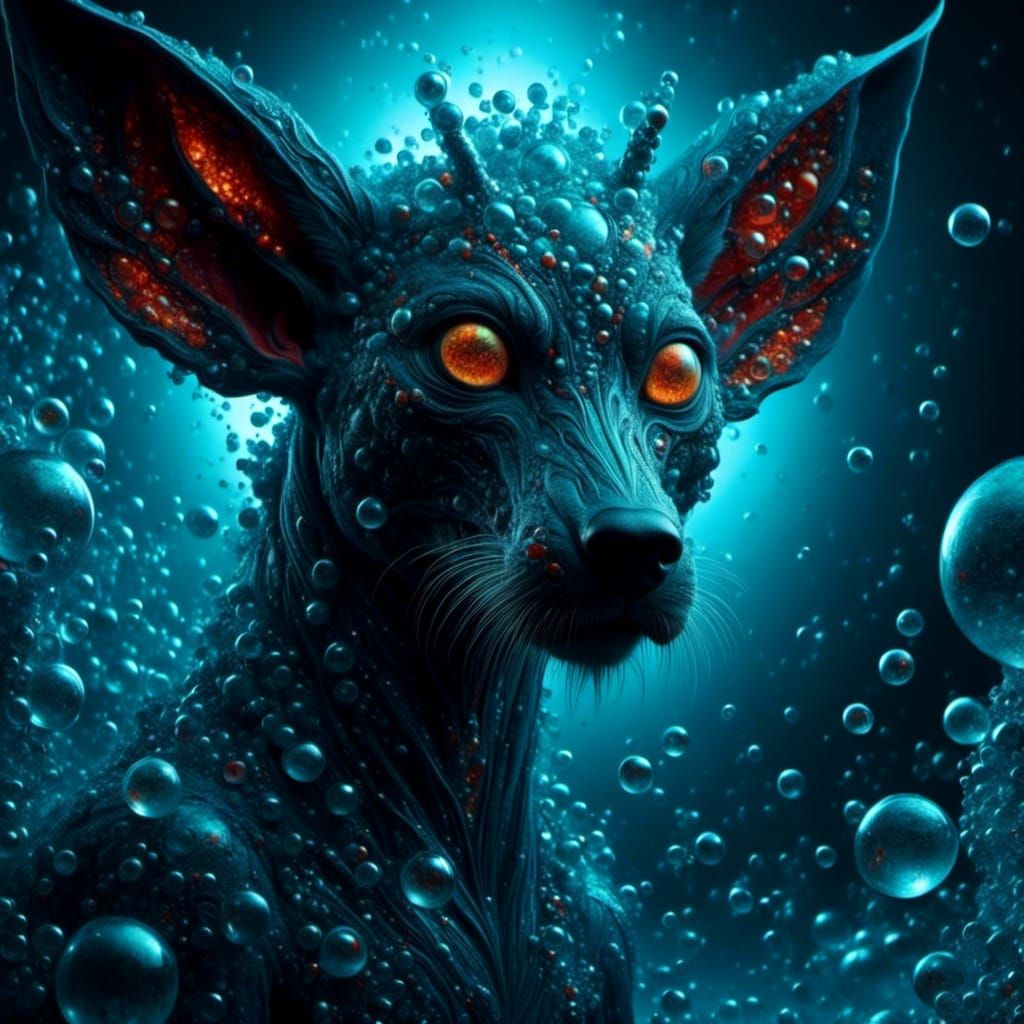 Demonic Hounds in Iridiscent Bubbles, Picasso and Burton Sty...