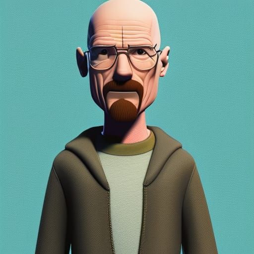 Walter White 3D Render in Pixar Style