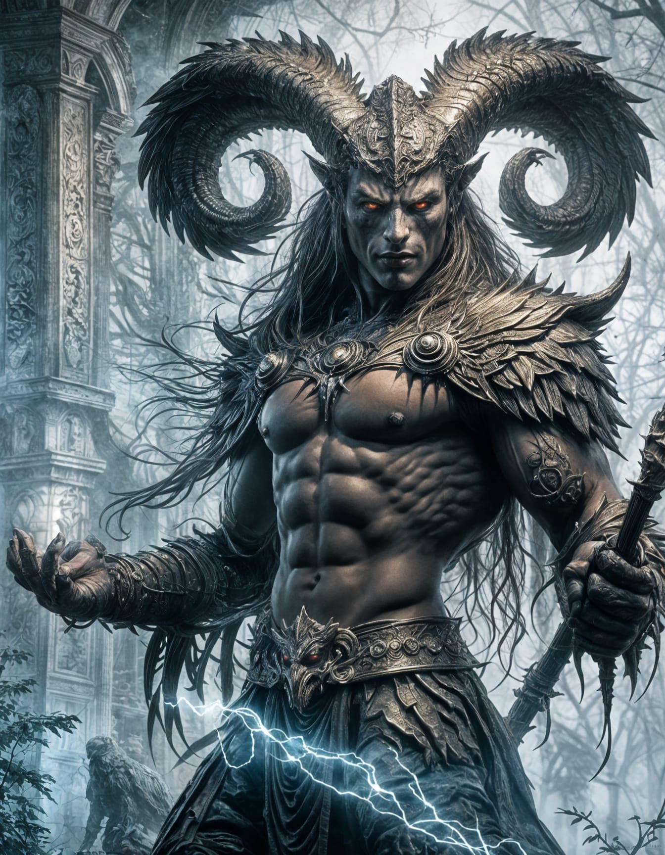 Eerie Vampire Gargoyle Beast in Sinister Style