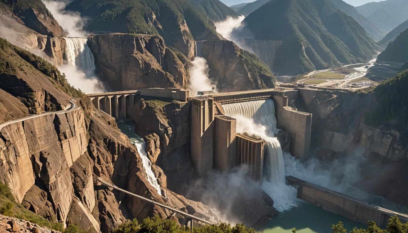 Titan Cascade Hydroelectric Project in Cinematic Style