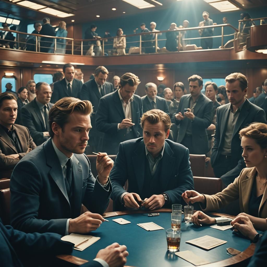 Deal on a Ship: A Cinematic Film Still