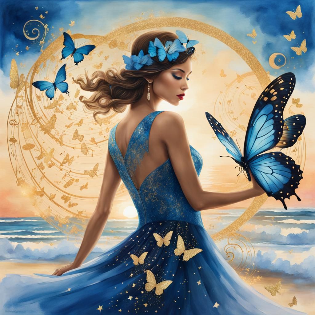 Fairy Dances with Music in Double Exposure