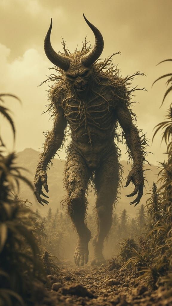 Decaying Demon in Fungal Marijuana Wasteland