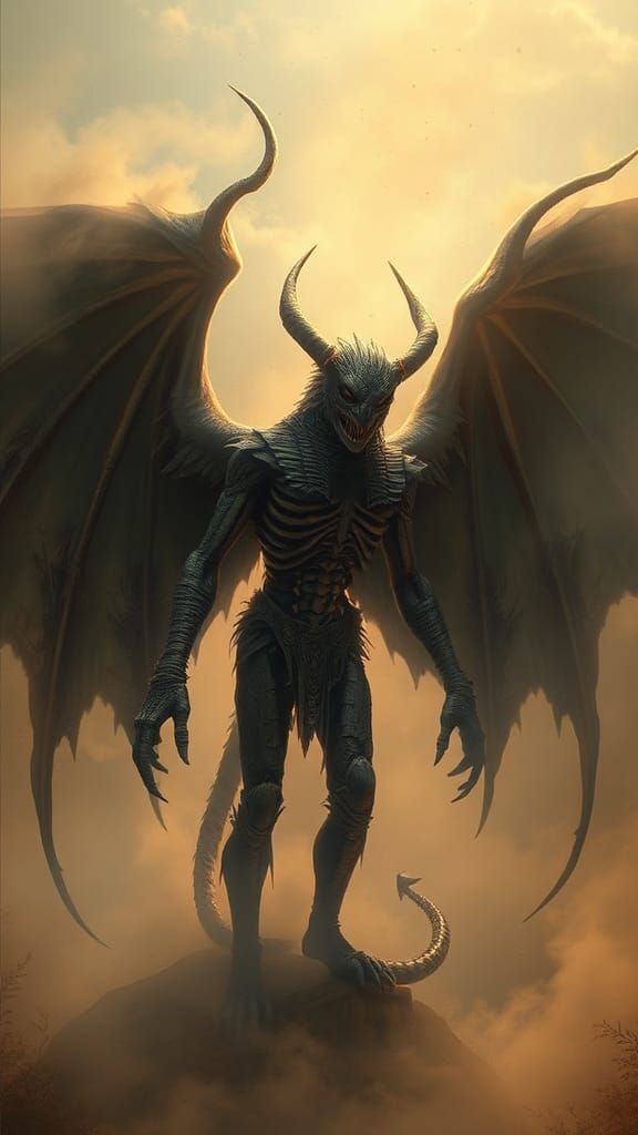 Mystical Mummy-Dracula Creature in Dreamlike Landscape