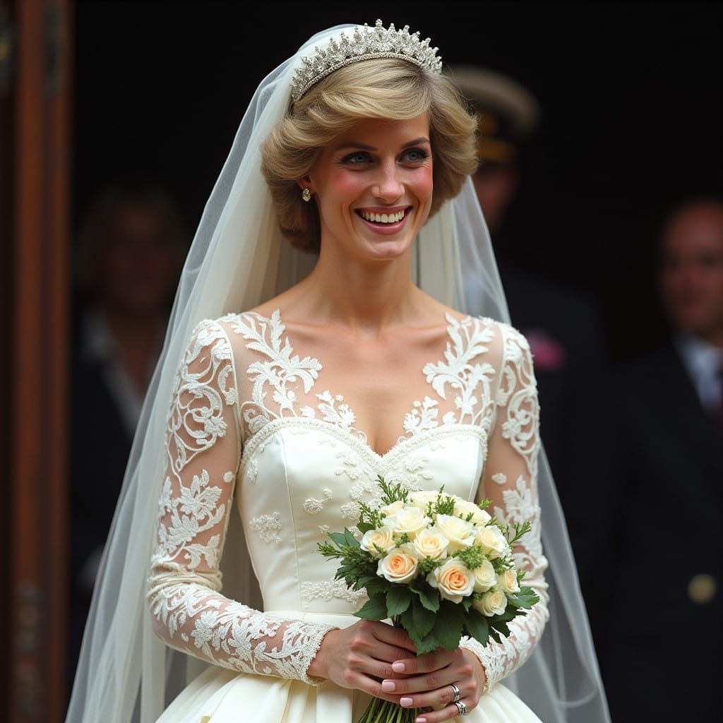 Royalty in Ivory: Princess Diana's Iconic Wedding Day Portra...