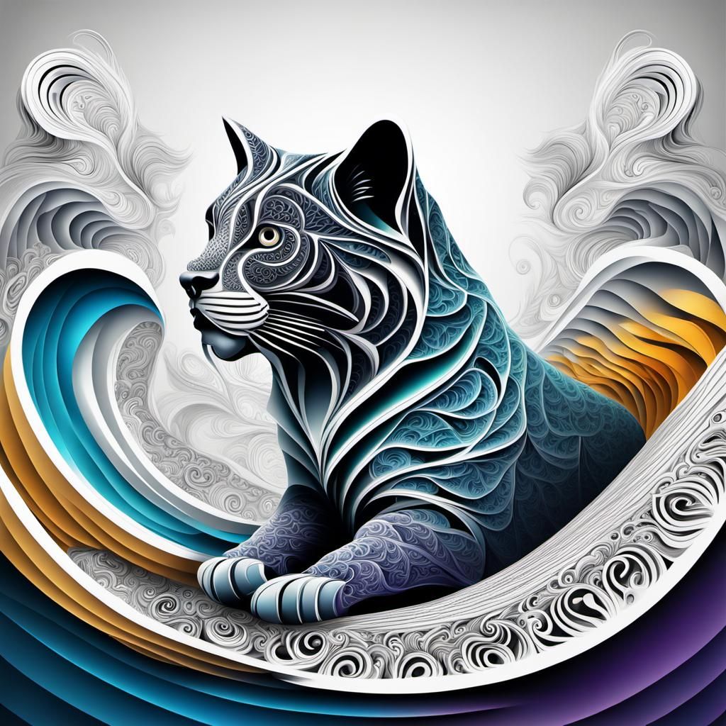 Hidden Creature Darts: Abstract Vector Fractal Art
