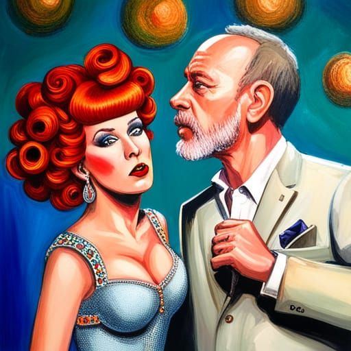 Kate Pierson and Michael Stipe Karaoke in Candy Art Style