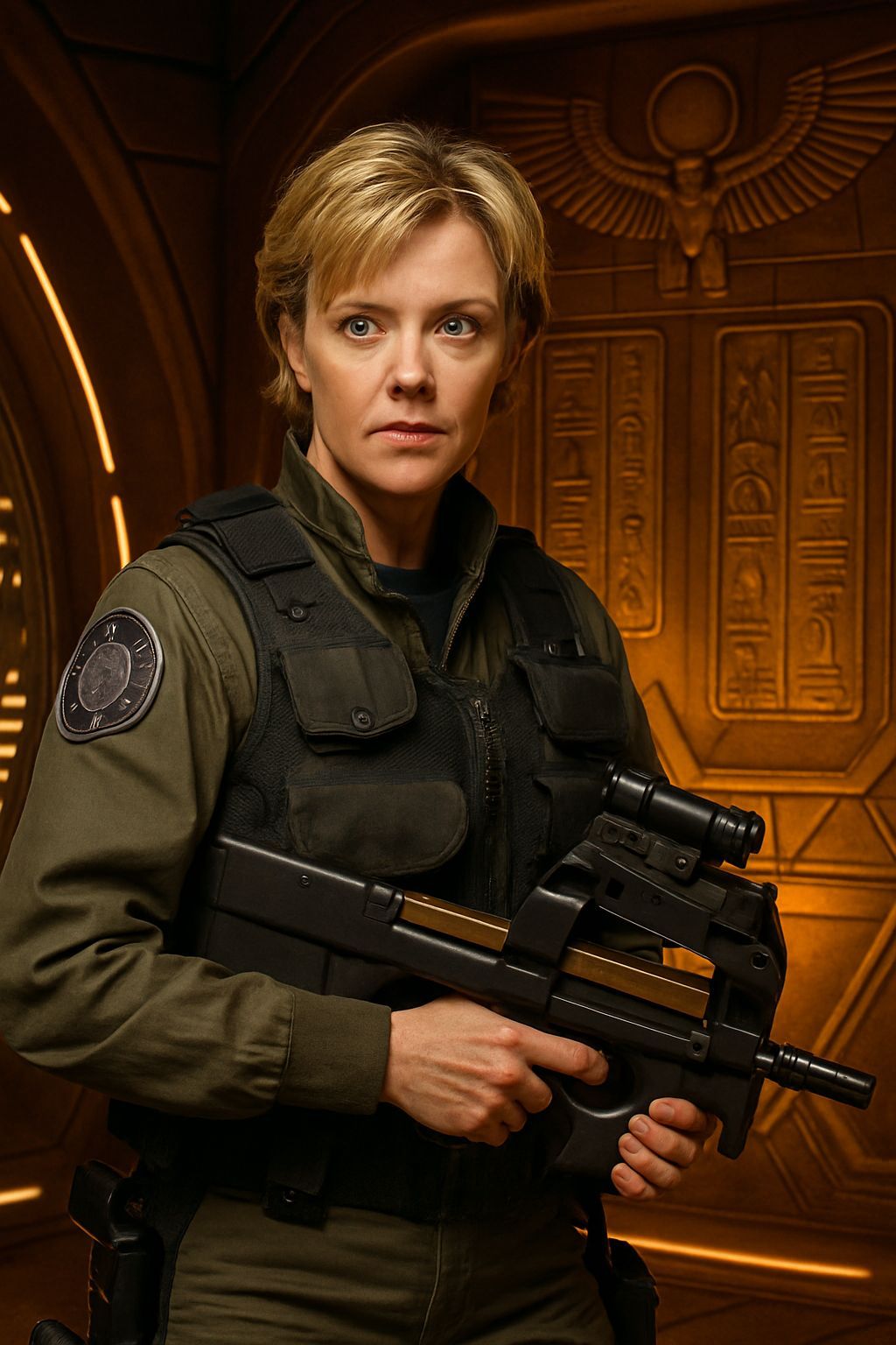 Samantha Carter on an Egyptian Spaceship