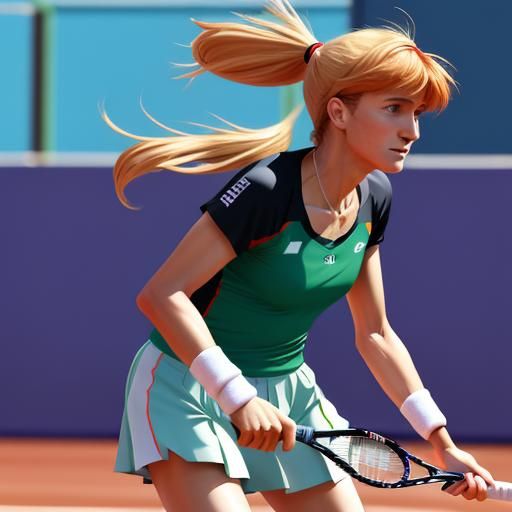Steffi Graf at French Open: Manga Anime Style