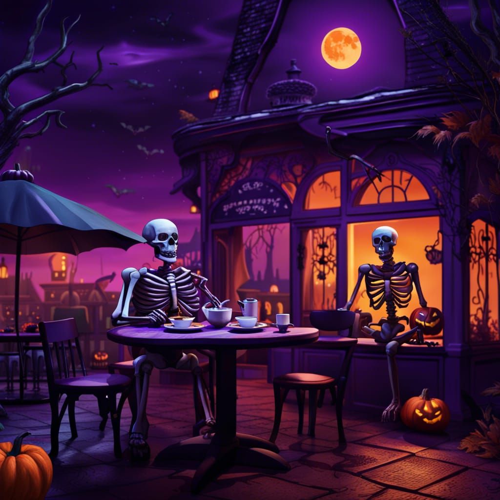 Halloween Cafe: Skeleton's Midnight Pumpkin Pie Feast