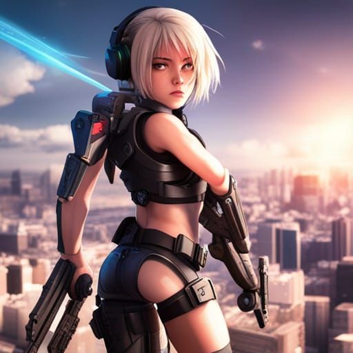 Anime Girl with Futuristic Armor in 4K