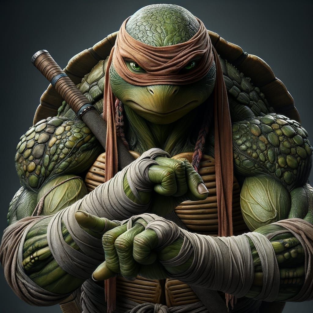 Hyperrealistic Teenage Mutant Ninja Turtle Portrait