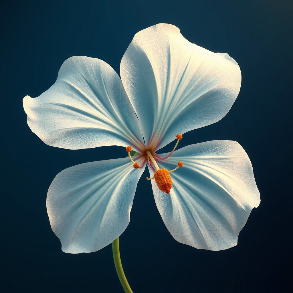 Glassy Flower: Botanical Illustration in Scientific Style