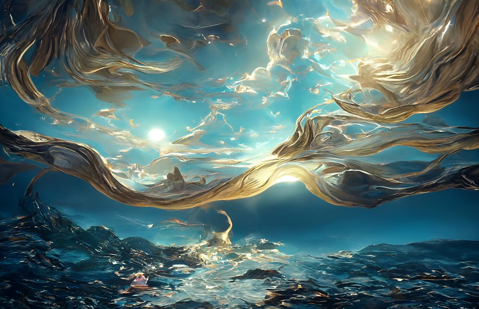 Enchanting Fantasy Landscape with Aurora Borealis