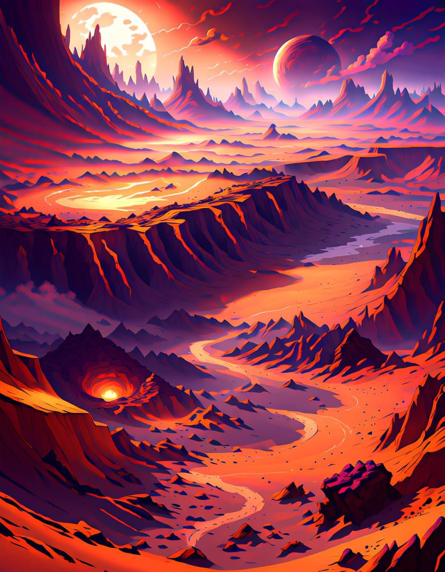 Dragon Over Worldscar Impact Crater