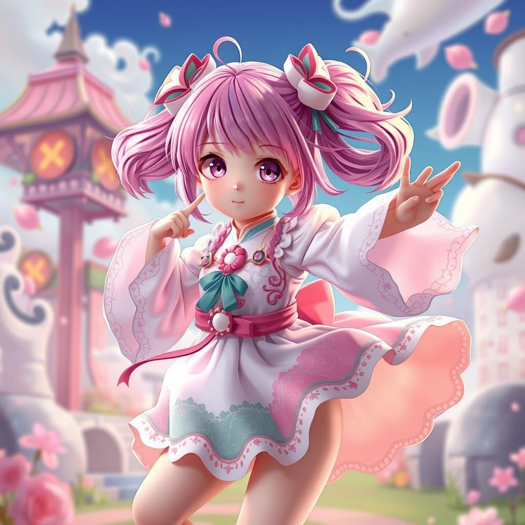 Pastel Princess in Whimsical Wonderland