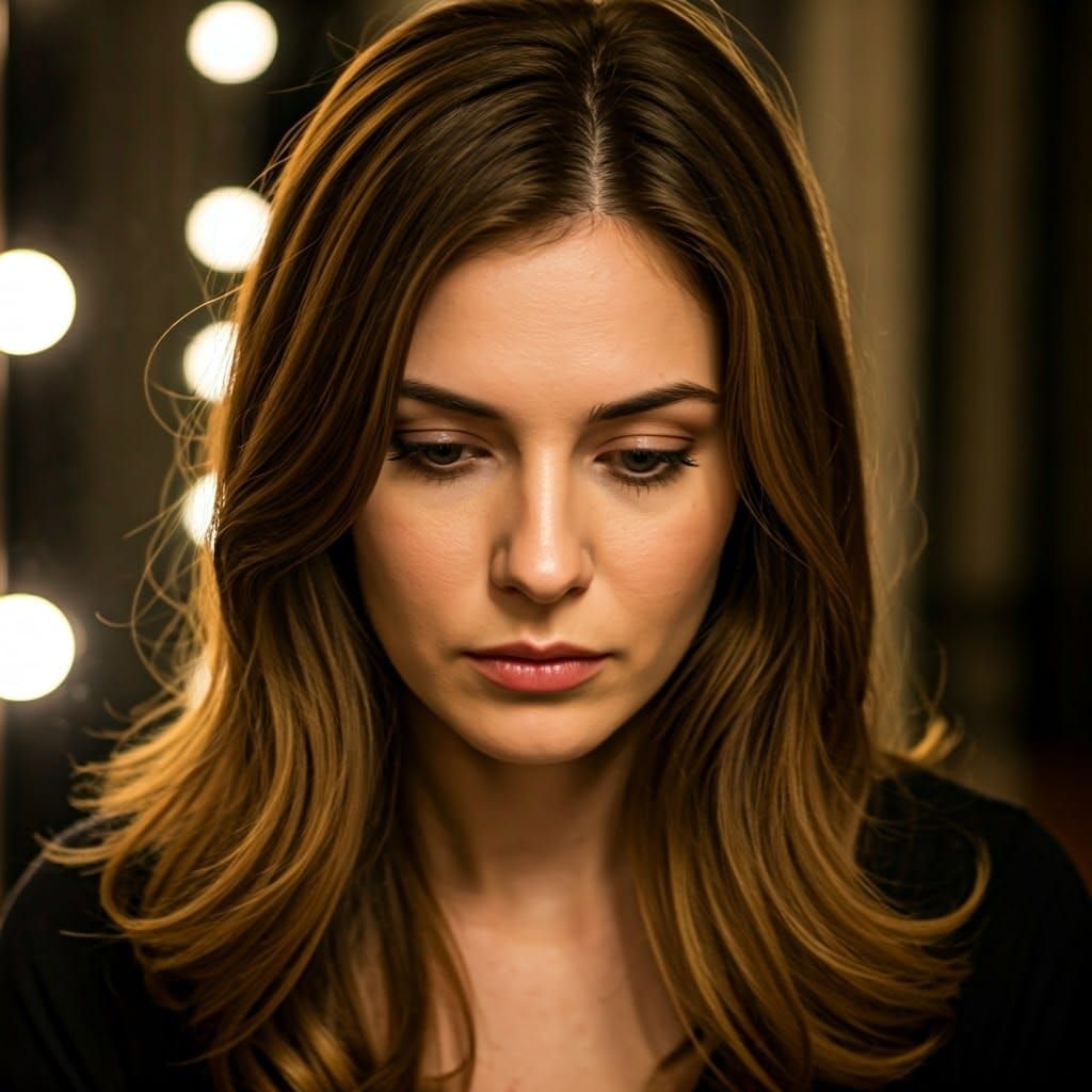 A Woman Lost in Thought, Reflected in Soft Light