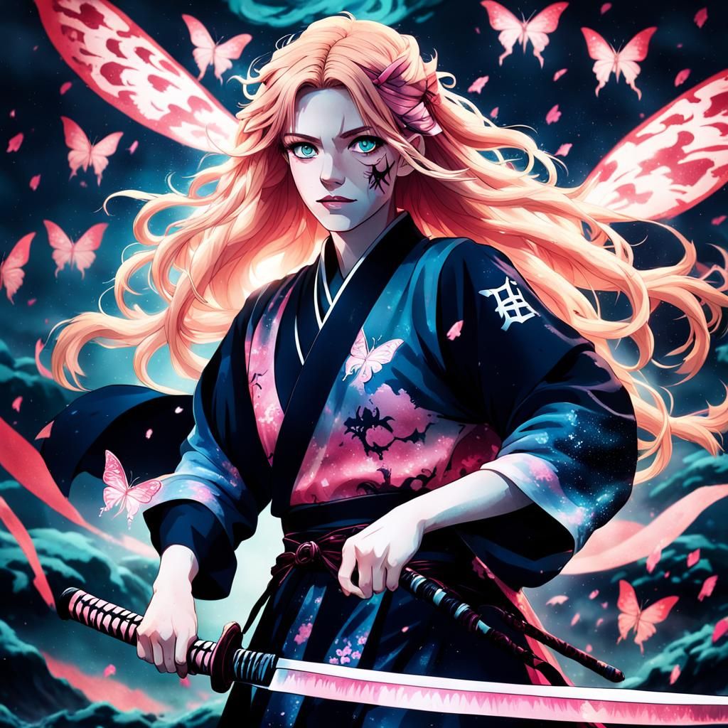 Demon Slayer Film Still in Ukiyo-e Style