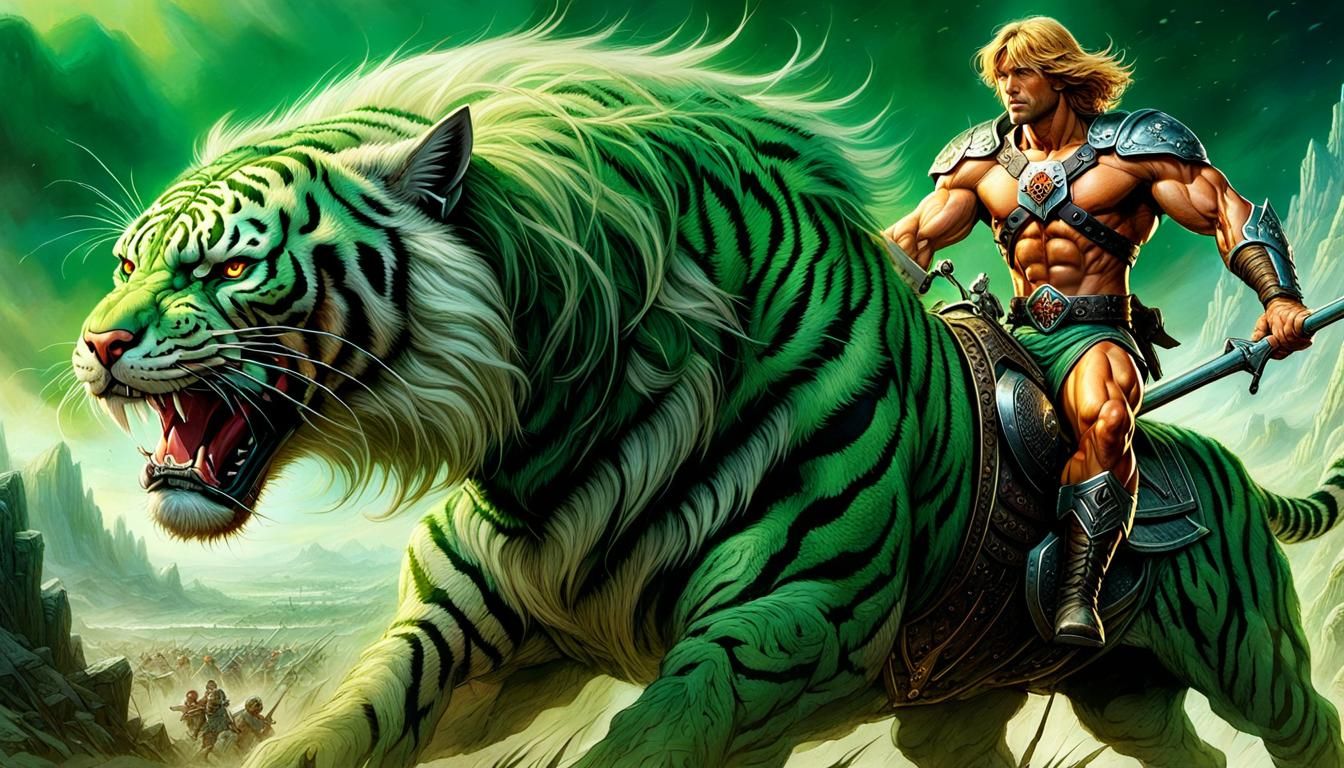 He-Man and Battle Cat on the Battlefield