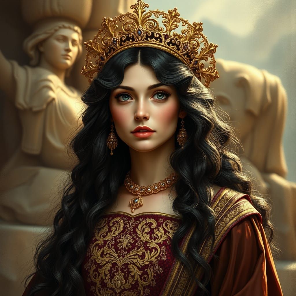 Hera, Queen of the Gods, in Detailed Matte Painting