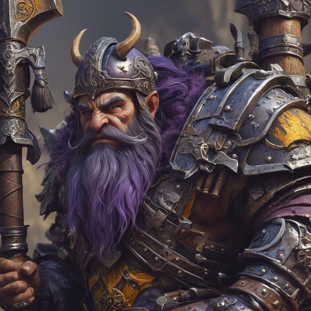 Dwarf Warrior in Armor: Dark Fantasy Concept Art