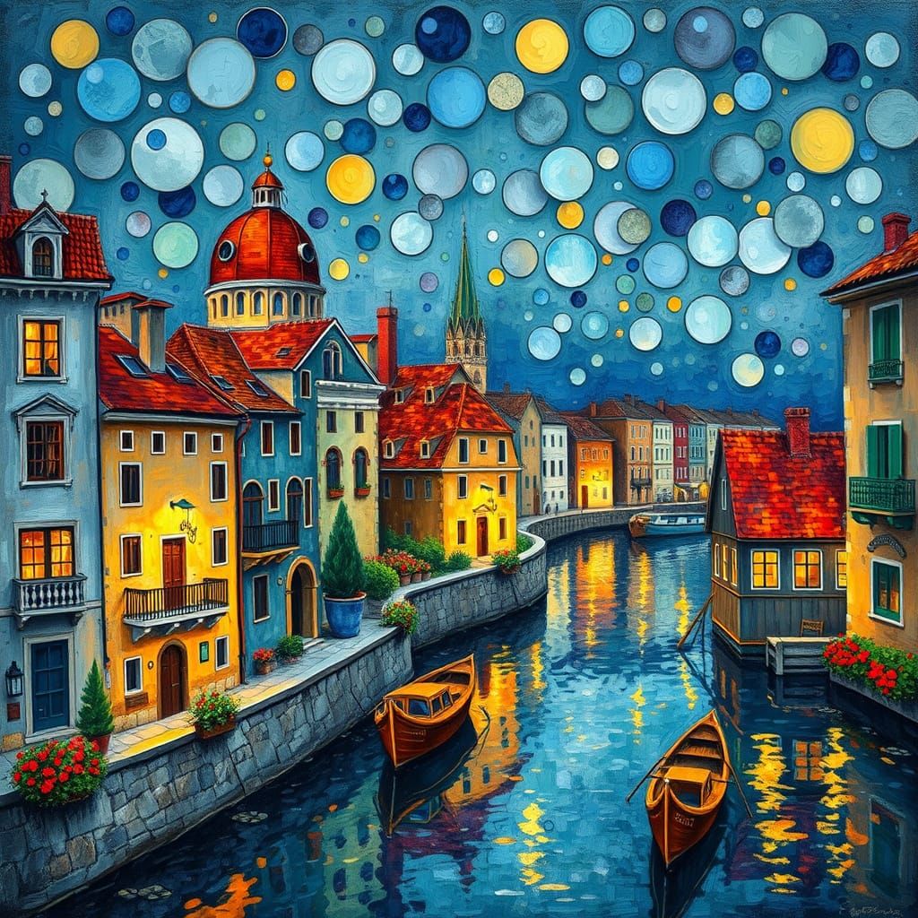 Surreal Cityscape in Vibrant Wes Anderson Style